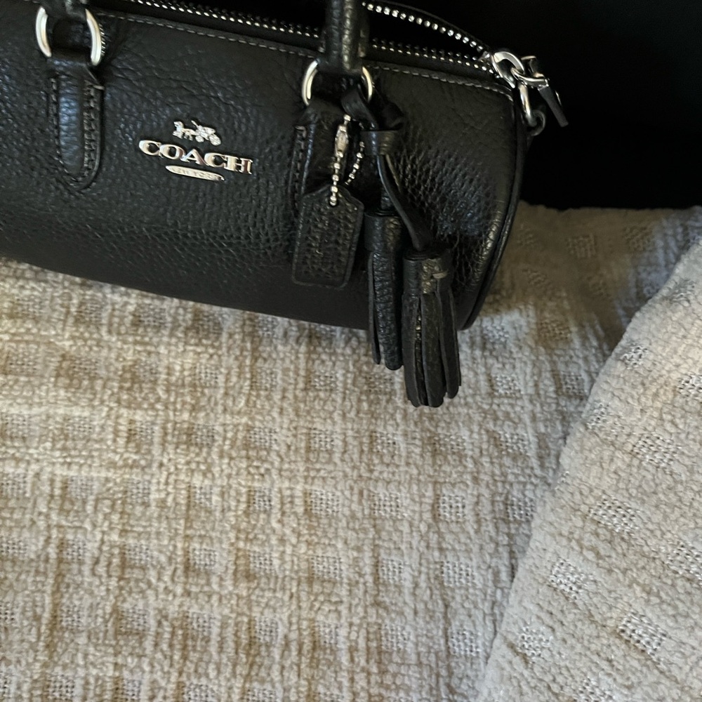 Coach Black Pebbled Leather Satchel - Picture 5 of 16